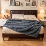 Gray 740GSM Faux Wolf Fur Throw Blanket 60"x80" Double-Sided Soft Fleece Lined Blanket - Image 5