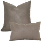 Woven Textured PU Leather Throw Pillow Cover - Image 10