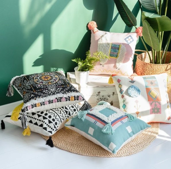 10370641494090.jpg Alae Moroccan Tufted Throw Pillow Cover - Image 1