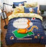 Cotton cartoon active thickening sanding four-piece cotton wedding gift linen quilt cover bedding - Image 5
