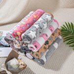 Four Seasons Blanket Thermal Coral Fleece Paw Print Dogs And Cats - Image 2