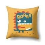 Dinosaur Icon Single-sided Pillow Cover Polyester Throw Pillowcase - Image 6