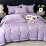 Pure Cotton Long-staple Cotton Solid Color Embroidered Bedding Set - Image 2