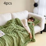 Soft Wind Bubble Velvet Blanket Warm Solid Rabbit Fur Blankets Double-sided Thickening Cover Throw Warm Fur Blanket - Image 9