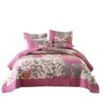 Handcraft Patchwork Quiltedtextiles Cotton Three-piece Bedding Set - Image 4