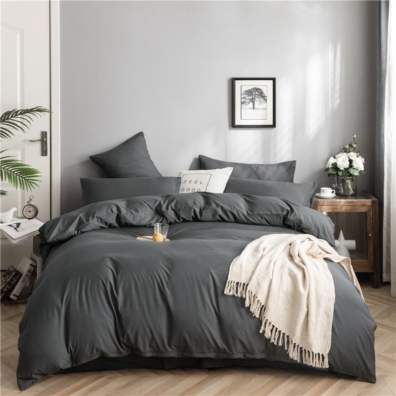 4858bd12-44c1-430d-8c7a-69b7d1b9391a.jpg Modern Minimalist Washed Cotton Four-piece Bedding Set - Image 1