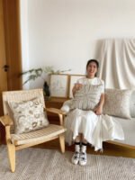 Handwoven Throw Pillow Cover With Tassel Beige Retro - Image 2