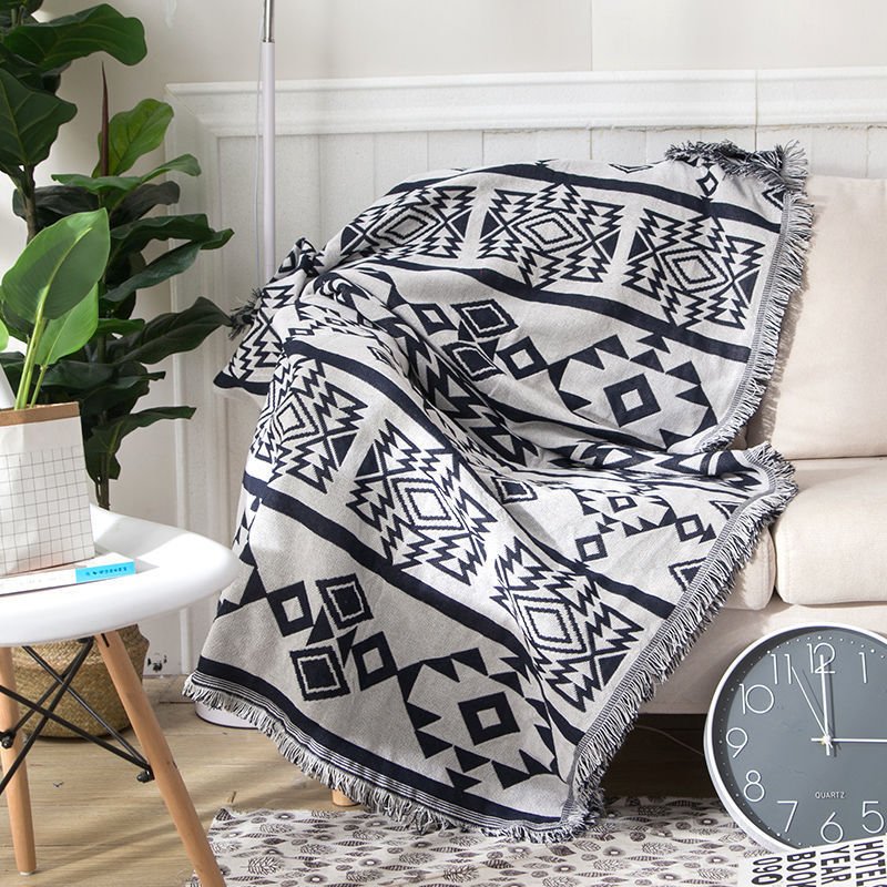 545100725105.jpg Geometric Cotton Blanket Throw Comforter - Image 1
