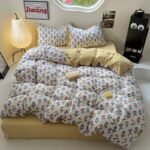 Washed Cotton Printed Four-piece Bedding Set - Image 7