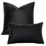 Woven Textured PU Leather Throw Pillow Cover - Image 6