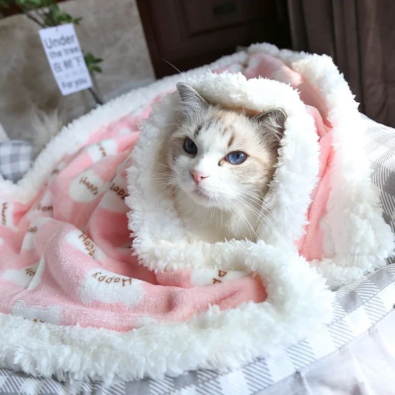 652c6ef7-81a1-44c3-9b8e-14c9fe3891c7.jpeg Thick Lamb Fleece Pet Dog Blanket Soft Flannel Cat And Dog Cushion To Keep Warm Cat And Dog Sleeping Blanket Winter Pet Cushion - Image 1
