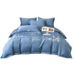Pure Cotton Long-staple Cotton Solid Color Embroidered Bedding Set - Image 5