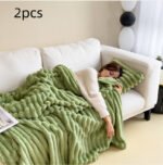 Soft Wind Bubble Velvet Blanket Warm Solid Rabbit Fur Blankets Double-sided Thickening Cover Throw Warm Fur Blanket - Image 8