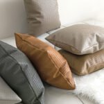 Woven Textured PU Leather Throw Pillow Cover - Image 2