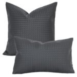 Woven Textured PU Leather Throw Pillow Cover - Image 7