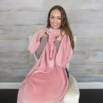 Foldable Convertible Flannel Throw Pillow Blanket