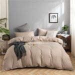 Modern Minimalist Washed Cotton Four-piece Bedding Set - Image 9