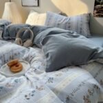 Washed Cotton Printed Four-piece Bedding Set - Image 4