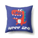 Dinosaur Icon Single-sided Pillow Cover Polyester Throw Pillowcase - Image 9