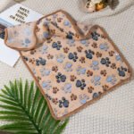Four Seasons Blanket Thermal Coral Fleece Paw Print Dogs And Cats - Image 8