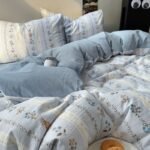Washed Cotton Printed Four-piece Bedding Set - Image 3
