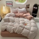 Washed Cotton Printed Four-piece Bedding Set - Image 8