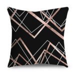 Rose Gold Polyester Pillow Cover Black Gold Element Cushion Throw Pillowcase - Image 8