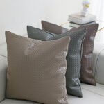 Woven Textured PU Leather Throw Pillow Cover - Image 4
