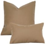 Woven Textured PU Leather Throw Pillow Cover - Image 8