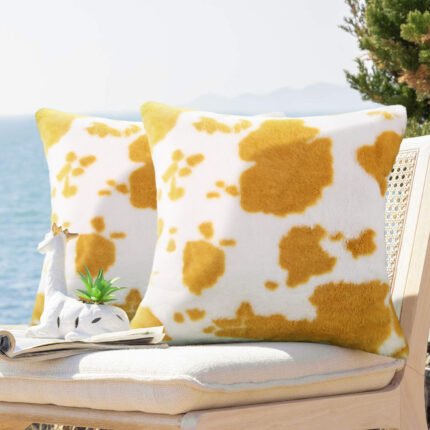 Short-pile Plush Throw Pillow Cover Animal-themed Sofa Cushion