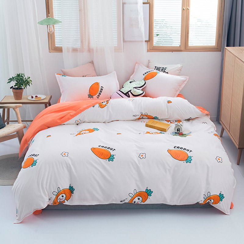 dc41a5c6-ba76-43fe-9035-86cb403b25a8.jpg Washed Cotton Four-piece Bedding Set Autumn Single - Image 1