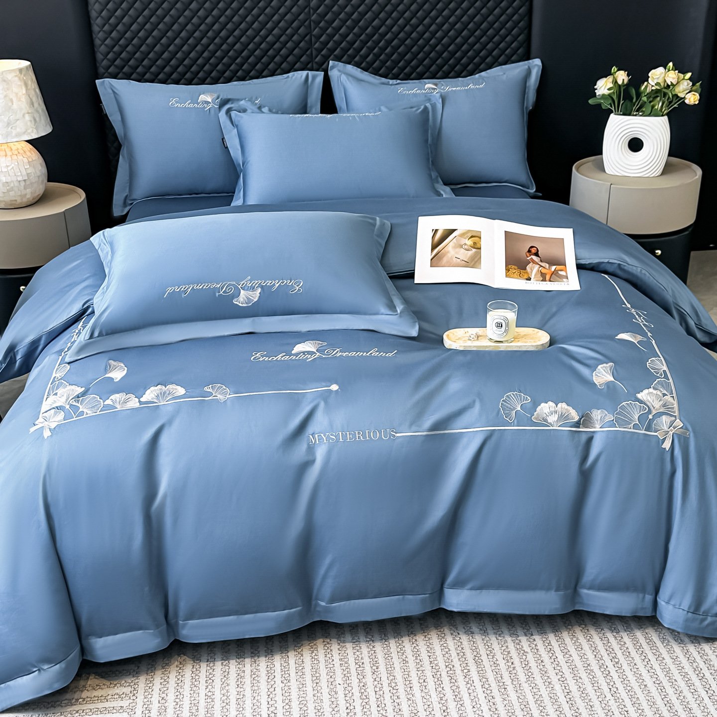 dccee979-c1e9-43e2-bf7a-a3e05323160a.jpg Pure Cotton Long-staple Cotton Solid Color Embroidered Bedding Set - Image 1