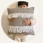 Handwoven Throw Pillow Cover With Tassel Beige Retro - Image 5