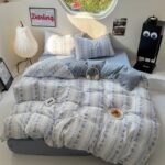 Washed Cotton Printed Four-piece Bedding Set - Image 2